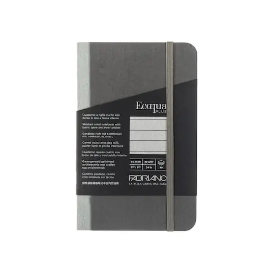 Fabriano&reg; EcoQua Plus Lined Gray Fabric-Bound Notebook {3}