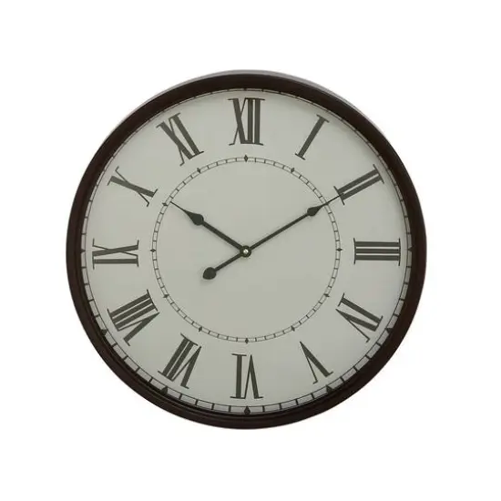 White Traditional Metal Wall Clock {1}
