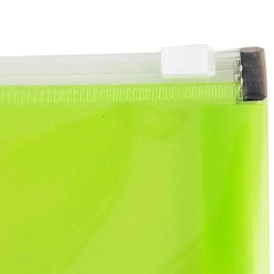 JAM Paper 9.75" x 13" Zip Closure Letter Booklet Plastic Envelopes, 12ct. Lime Green {5}