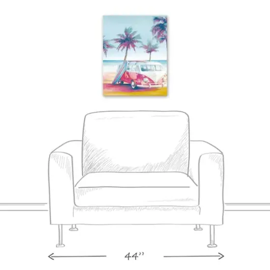Beach Surfer Van 16" x 20" Canvas Wall Art {4}