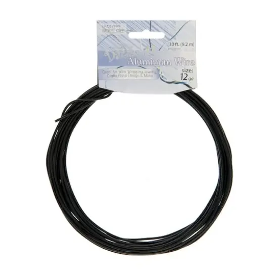 John Bead 12 Gauge Aluminum Jewelry Wire, 30ft. Black {4}