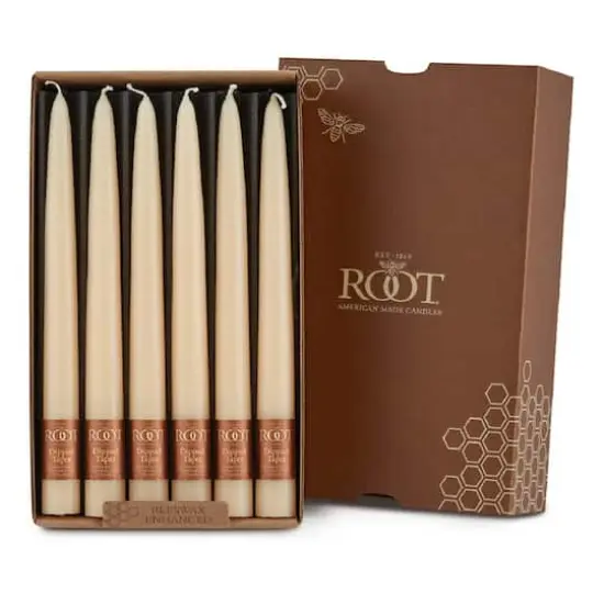 Root Candles 9" Unscented Taper Candles, 12ct. Buttercream {1}
