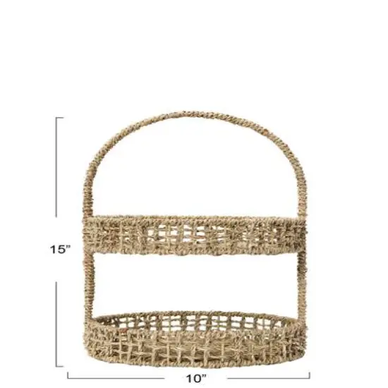 Household Essentials 15" Seagrass 2-Tier Tray {5}