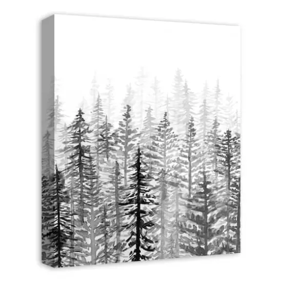 Black White Watercolor Trees 16x20 Canvas Wall Art {3}