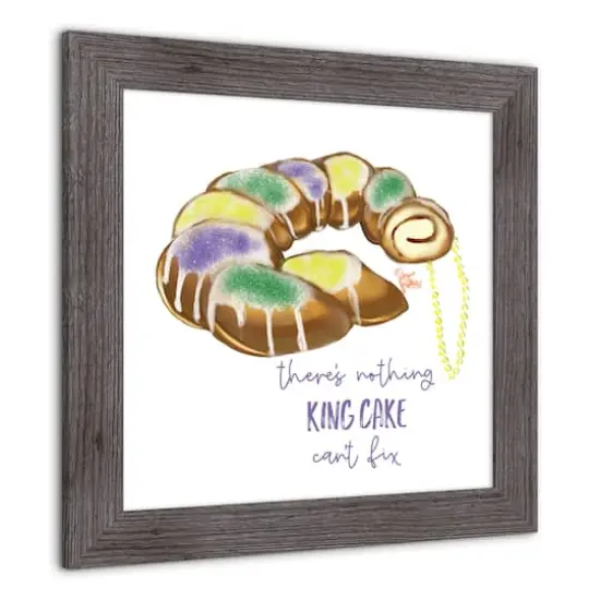 Nothing King Cake Can't Fix Western Gray Framed Print {3}