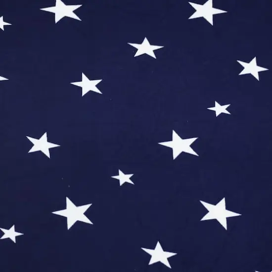 Fabric Merchants Stars on Blue Double Brushed Stretch Fabric {1}