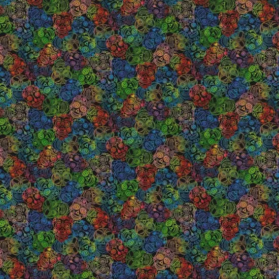 Fabric Traditions Rainbow Sugar Skulls Cotton Fabric {1}