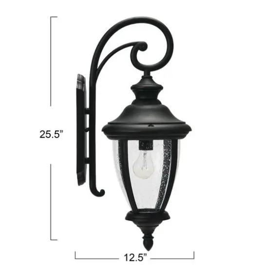 Hello Honey&reg; Robert Stevenson Lighting Prestwick Matte Black Metal & Glass Outdoor Light {5}
