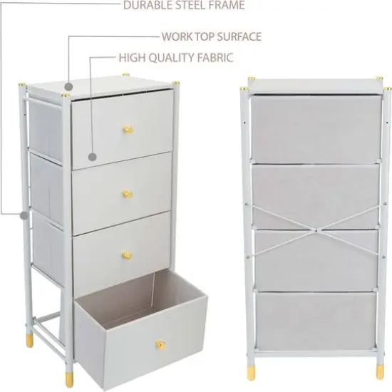 Simplify 4 Drawer Luxury Dresser White {6}