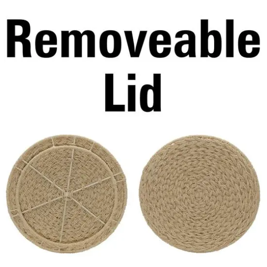 Household Essentials 19" Woven Storage End Table White {6}