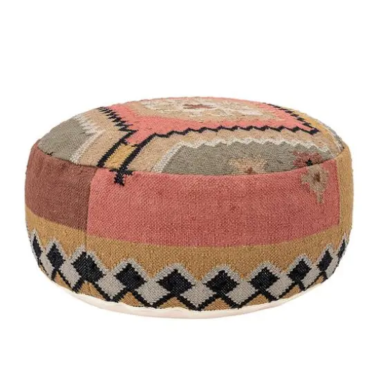 Hello Honey&reg; Multicolor Handwoven Cotton Kilim Pouf {7}