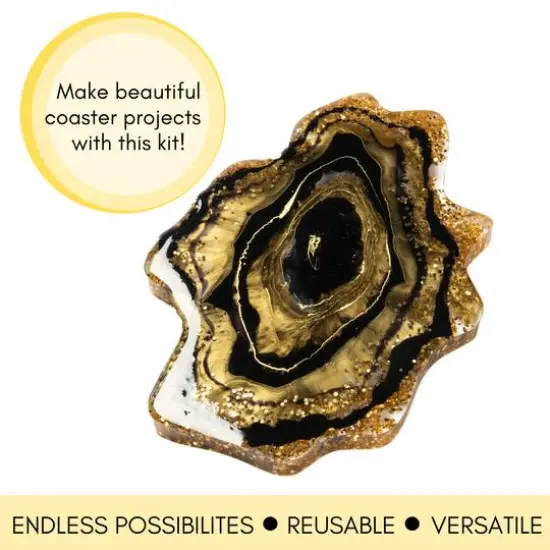 Mod Podge&reg; Black & Gold Do-It-Yourself Geode Coaster Kit {5}