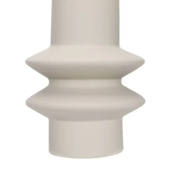 Hello Honey&reg; 9" Taupe Modern Sculptural Stoneware Vase with Latex Glaze {3}