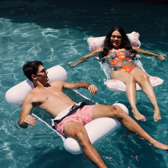 Rae Dunn 4.5ft. Pretty in Pink Flamingo Pattern Hammock Pool Lounger {3}