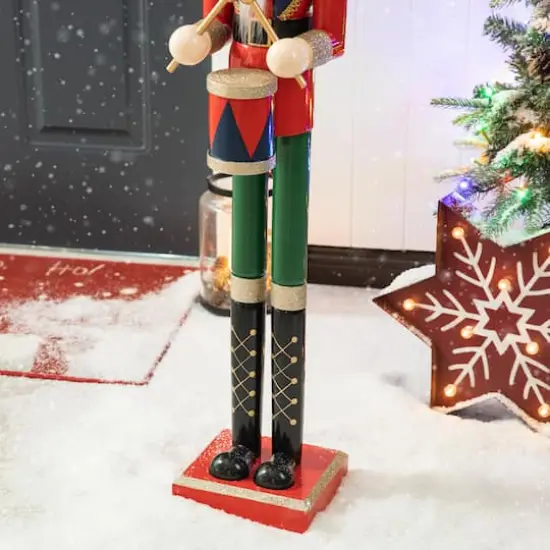 Glitzhome&reg; 42" Wooden Christmas Soldier Nutcracker {5}