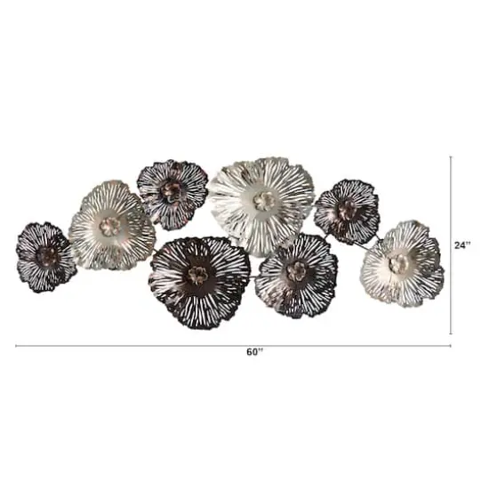 5ft. x 2ft. Floating Metal Floral Design Metal Wall Art Decor {3}