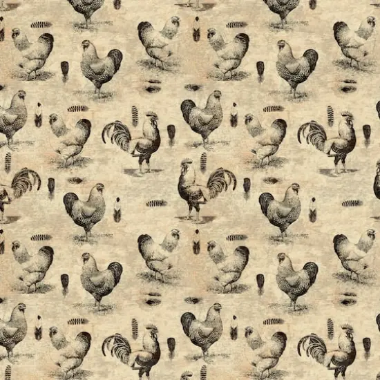 Springs Creative French Rooster Cream Stencil Cotton Fabric {1}