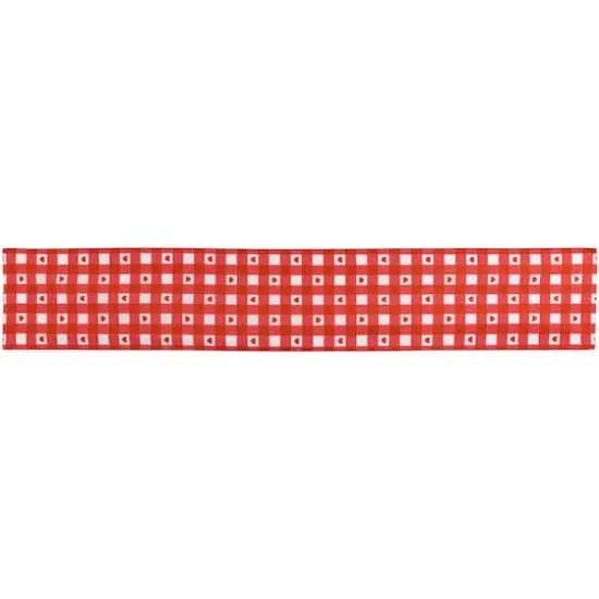 72" Checkered Heart Valentine's Day Table Runner {1}