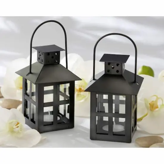 Kate Aspen&reg; 4.7" Black Lantern with Soy Tea Light, 6ct. {3}