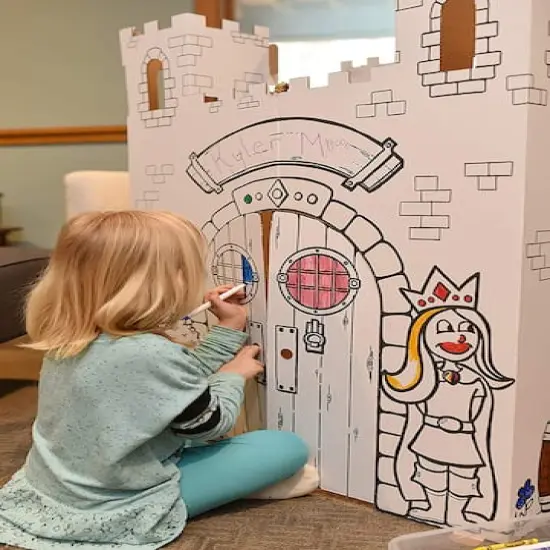 Easy Playhouse Fairy Tale Castle Cardboard Playhouse {7}