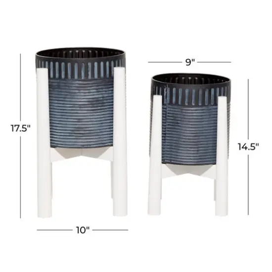 Black Metal Boho Planter Set {6}