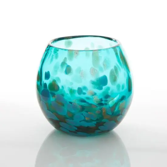 4" Aqua Bowl Vase {5}