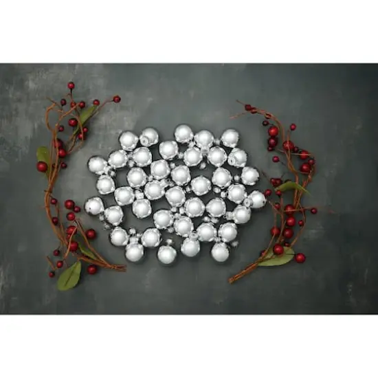 Whitehurst 40ct. 1.25" Glossy Glass Ball Ornaments Silver Shiny {4}