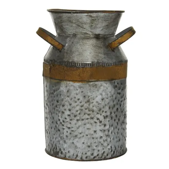 9" Gray Decorative Farmhouse Milk Can {1}