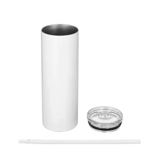 18.5oz. Skinny Sublimation Tumbler with Straw by Make Market® {3}