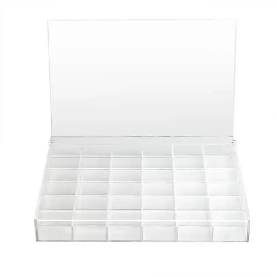 13.6" Clear 36-Compartment Divided Tray with Lid by Bead Landing&trade; {1}