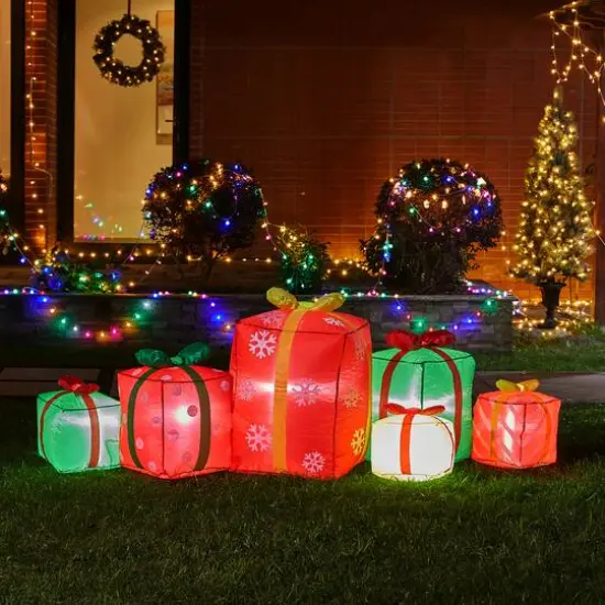 Glitzhome&reg; 8ft. Inflatable Gift Boxes With Lights {3}