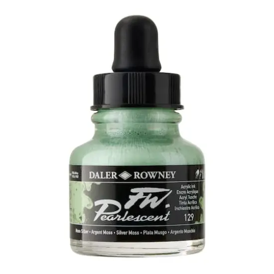 Daler-Rowney&reg; 1oz. FW Pearlescent Liquid Acrylic Ink 129 Silver Moss {5}