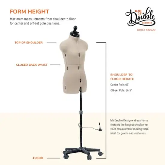 Dritz&reg; My Double Designer Petite Dress Form with Adjustable Tri-Pod Stand {9}