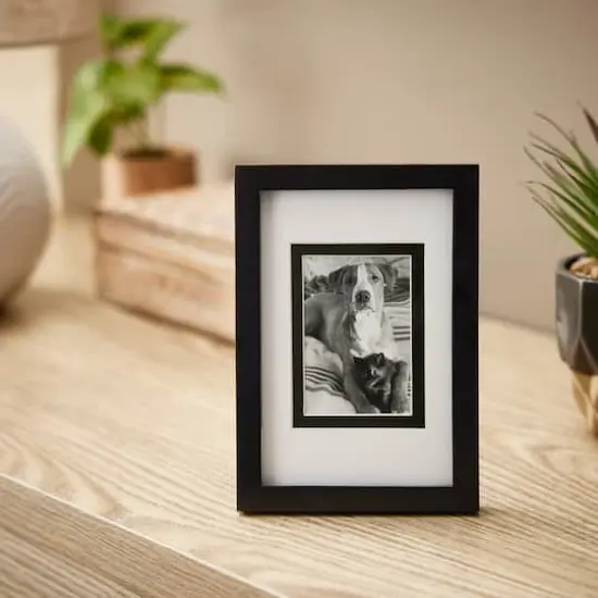 Simply Essentials&trade; Black Linear Frame with Double Mat by Studio D&eacute;cor&reg; {3}