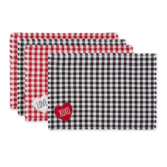 DII&reg; Love and Xoxo Checkers Embellished Placemats (Set of 4) {1}