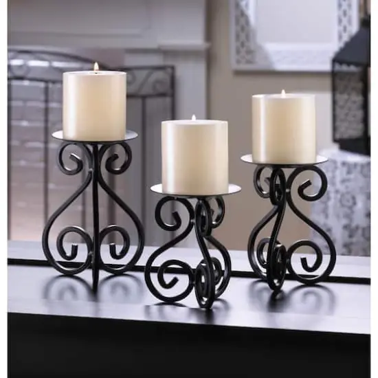 6.75" Scrollwork Candle Stand, 3ct. {4}