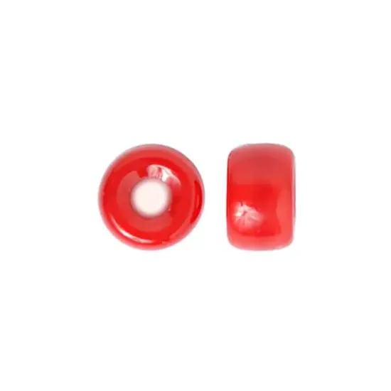 John Bead 9mm Opaque Glass Pony Beads, 100ct. Red {4}