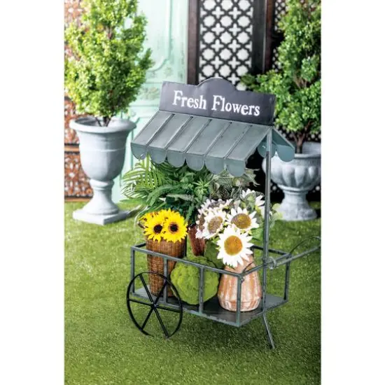 Black Metal Farmhouse Plantstand, 32" x 44" {10}