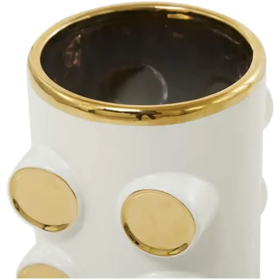 White Ceramic Contemporary Vase, Set of 2 {4}