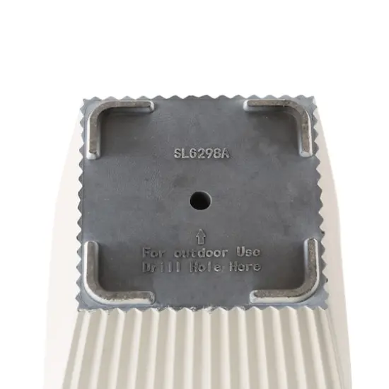 Glitzhome® 23" Eco-Friendly Oversized Faux Concrete Square Fluted Pot Planters, 2ct. White {7}