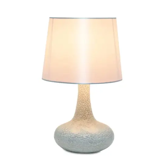 Simple Designs 14" Mosaic Glass Genie Table Lamp with Fabric Shade White {3}