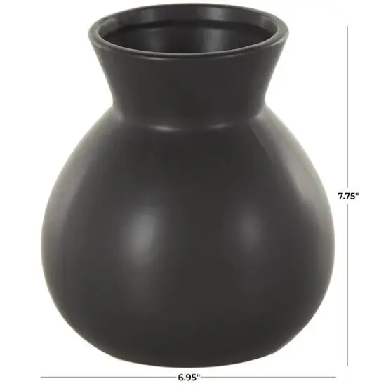 7.75" Black Ceramic Minimalistic Vase {8}