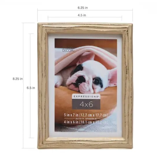 Expressions&trade; 4" x 6" Gilded Faux Wood Frame with Mat by Studio D&eacute;cor&reg; {4}