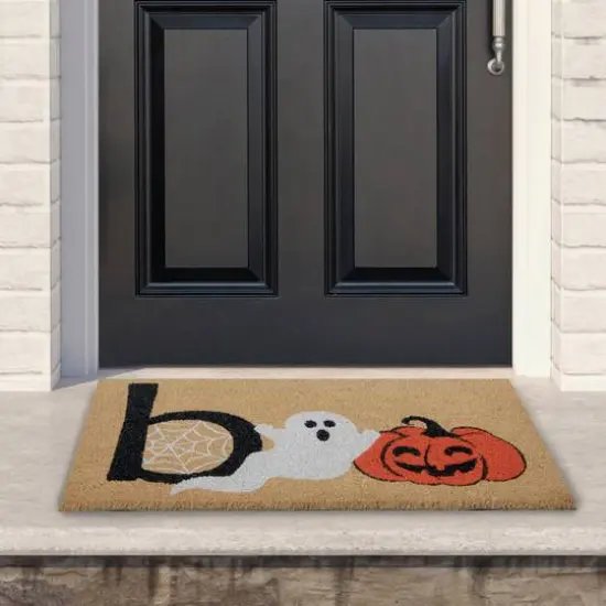 Natural Coir Boo Halloween Doormat {3}