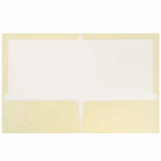 JAM Paper 9.5" x 11.5" Glossy Ivory 2 Pocket School Presentation Folders, 12ct. {3}