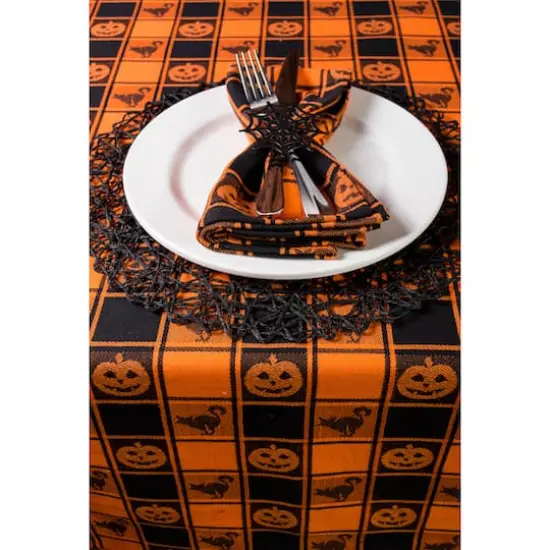 DII&reg; 84" Halloween Woven Check Tablecloth {5}