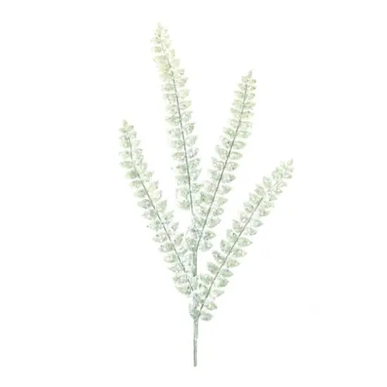 Sage Green Glittered Fern Spray, 24ct. {4}