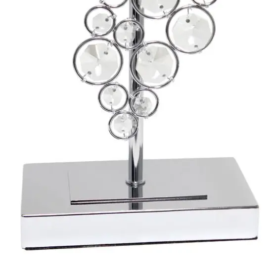 Lalia Home 26" Crystal Glitz and Chrome Table Lamp with White Shade {9}