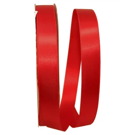 JAM Paper 7/8" x 100yd. Double Face Satin Allure Ribbon Hot Red {1}