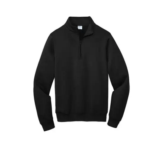 Port & Company® Core Fleece 1/4 Zip Pullover Sweatshirt Jet Black {1}